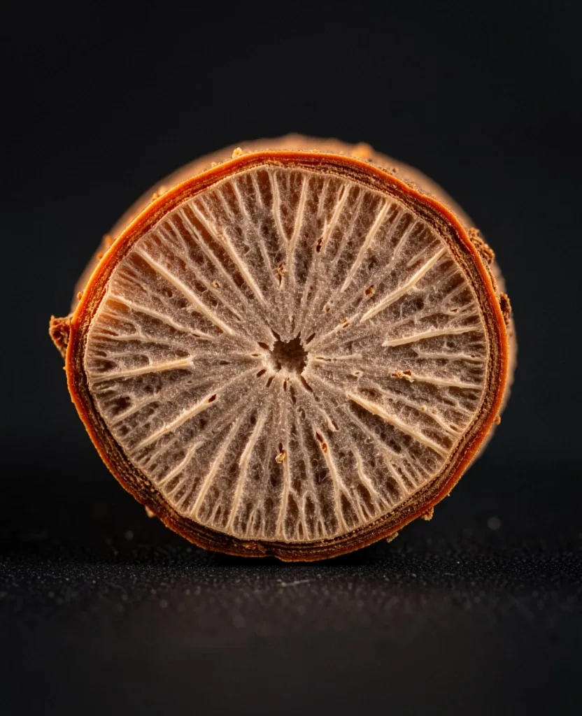 Cross-section of dried Ashwagandha root